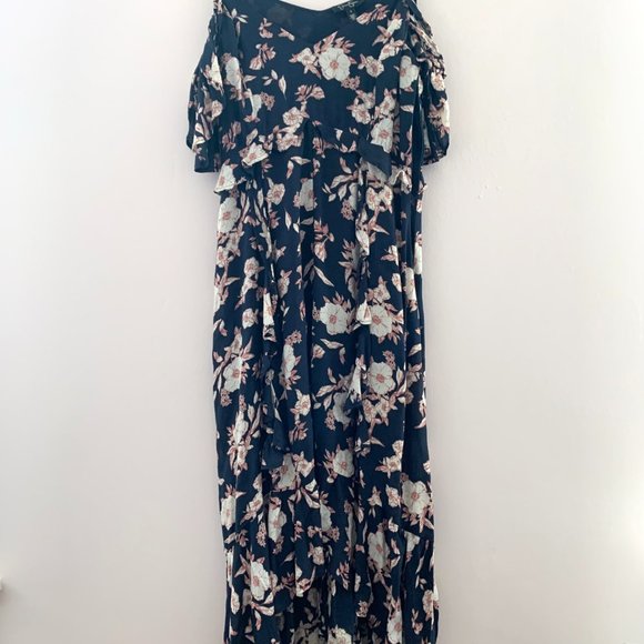 Jessica Simpson Floral Hi Low Midi Dress Size Small - Picture 2 of 4